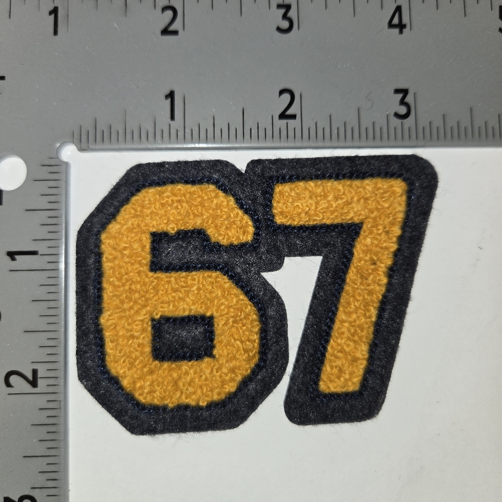 Polo Ralph Lauren Pstches Blue and Gold 67 Number Patch